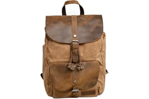 Neuleben Wodoszczelny plecak w stylu vintage, z płótna, dla kobiet i mężczyzn, na podróż, do szkoły
