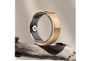 DEKELIFE 2024 Smart Ring Uomo Donna, Anello Smart Fitness Tracker con Frequenza Cardiaca, SpO2, Monitoraggio del Sonno, 100+ Modalità Sport Impermeabil IP68 per Android e iOS, Misura 9, Oro