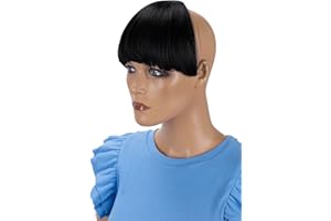 CAISHA Pony Clip In Extensions Stirnfransen Haarteil Haarverlängerung Schwarzbraun HF5