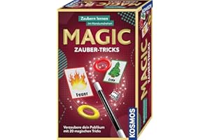 Kosmos 657413 Magic Zauber-Tricks, Zaubern Lernen im Handumdrehen, Mit Zauberstab und Utensilien für 20 magische Tricks, Kompaktes Format, Mitbringspiel, Experimentierset