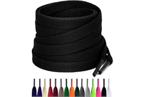 Puzeam 2 Pairs Flat Trainer Shoe Laces, 8mm Replacement Shoelaces for Sneaker, Running Shoe, Sports Shoes