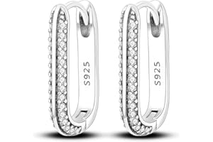 NARMO 925 Sterling Silber Ohrringe U Shaped Hoop Ohrringe mit Multicolor Cubic Zirkonia Hoop Ohrringe für Frauen Mädchen Schmuck Geschenke