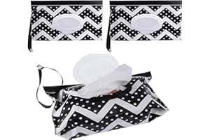 BAOSROY Dispensador de Toallitas,Dispensador Toallitas Bebe,Bolsa Toallitas Bebe Portátil,Bolsa para Toallitas,Bambebe Funda Humedas Toallitas Bebe,Viajes Bebe Mojado Tejido Caja (Blanco + Blanco)