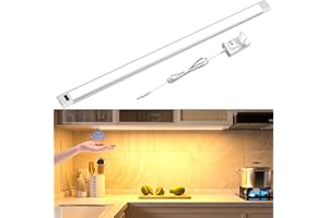 ‎HENSAM Hensam LED Under-Unit Light Kitchen 60 cm Dimmable LED Cabinet Lighting with Sensor, Hand Wave Activated, Cabinet Under-Unit Lights, Light Strip Under Desk for Kitchen, Cupboard, Warm White 2700 K