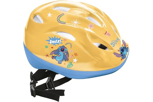 Mondo Toys-Stitch Casque de Protection réglable de 52 à 56 cm-28748 Unisexe Enfant, Jaune Bleu Clair, Taille M