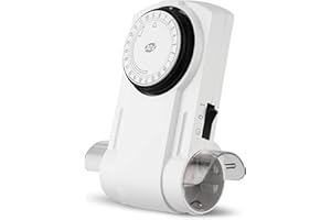 REV Zeitschaltuhr Twintime - mechanische Schaltuhr für die Steckdose, 96 Zeiten/Tag, 1800W, weiß