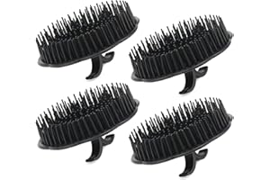 ‎SEGBEAUTY Segbeauty Massagebürste Haare, Kopfhaut Massager Shampoo Pinsel, 4 Stück Shampoo Massagebürste Floriated Dusche Kamm, Kopfmassagebürste für Haarwachstum Bart Bürste Hundesalon Bürsten - Schwarz
