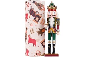 Tpudn Christmas Decorations Nutcracker Soldier Ornaments, 12 Inch Traditional Painted Wooden Doll, Nutcracker Figures Holiday Party Tabletop Christmas Decorations Indoor xmas Gift(swordsmen)