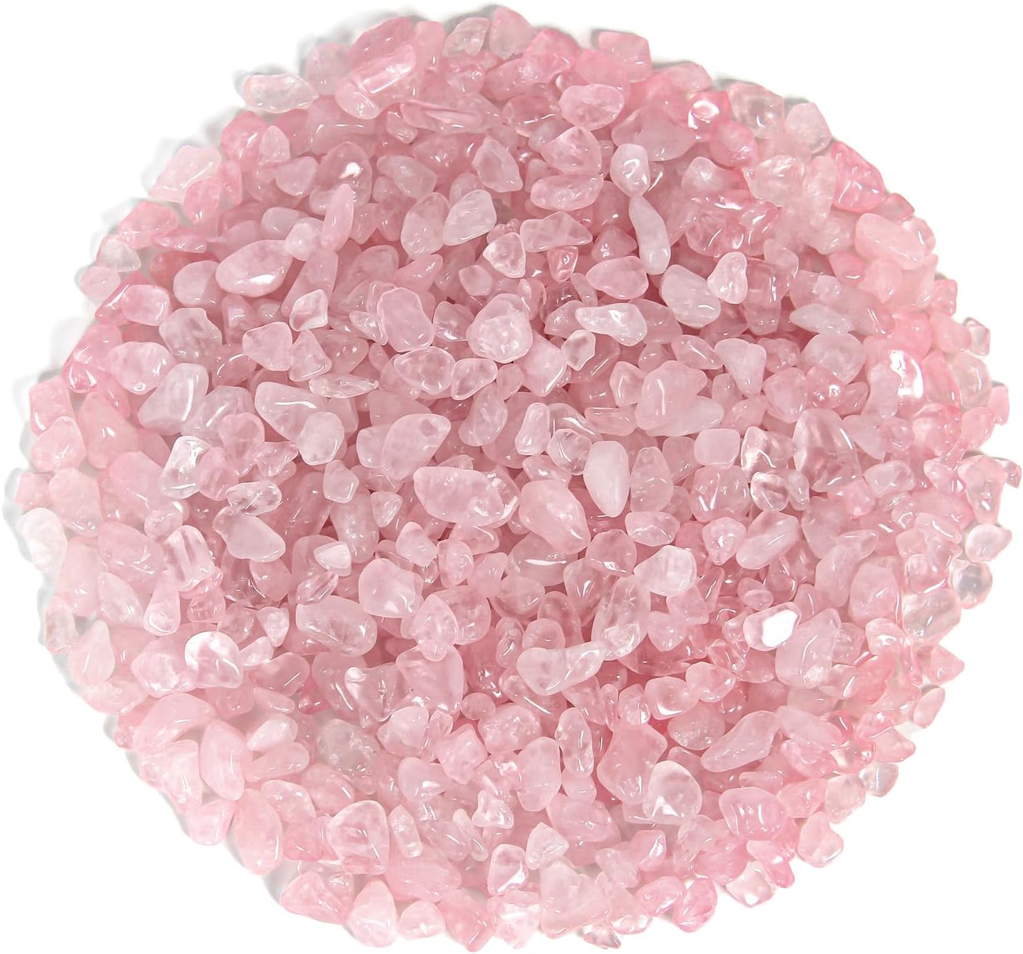 500g Chips de Cristal Natural de Cuarzo Rosa Triturado - Chips de Cristales de Sanación de Cuarzo Rosa a Granel, Gemas de Cristal Triturado para Manualidades, Hermoso Paquete para Regalo