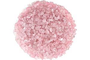 Orientrea 500g Cristallo di Quarzo Rosa Pietra schiacciato Naturale, Chip di Cristalli di guarigione di Patatine Fritte al Quarzo Rosa Sfuso, Pietre levigate per Cristalloterapia e Reiki, Artigianato