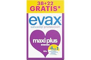 Evax Salvaslip Maxiplus, Pack de 60 (38+22 gratis) Protección, Comodidad y Sistema No Olor