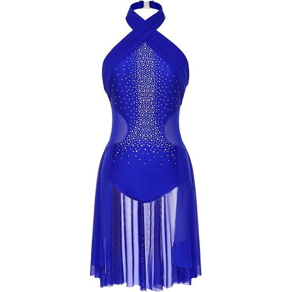 Robe Justaucorps De Danse Pour Femme Oyolan - Pour Ballet, Patinage, Gymnastique - Avec Strass Et Jupe Maille - Taille S à XXL