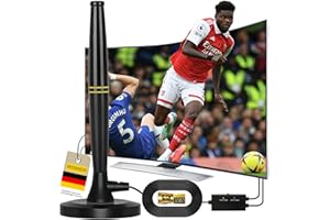 2024 Antenne TV Intérieur Puissante TNT HD,WEIMEIH 420KM Antenne HDTV numérique Longue portée,Amplificateur de Signal Chaînes locales gratuites 4K 1080P VHF UHF avec 5m de Câble Coaxial,Antennes TNT