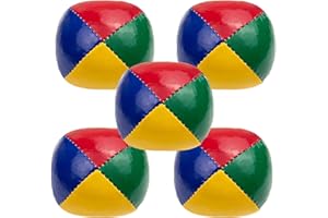 ZQuintuplian 5 Juggling Balls, Professional Fushigi Ball Set Helps to improve Dexterity and Motor Skills Contact Juggling Balls Classic Faux Ball Filled Stitched for Beginners Home or Outdoors