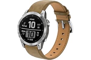 BIRDTOBR Cuir Bracelet pour Fenix 7/ Fenix 6/ Fenix 5, 22mm Réglable Classique Premium Cuir Band de Remplacement pour Fenix 7 Solar/Fenix 6 Pro/Fenix 5 Plus
