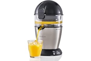 Automatic Citrus Juicer (One Button to Operate) No Spills, No Splashes, Easy Clean. Orange and Grapefruit Squeezer for Freshly Pressed Juice, Stainless Steel, 50 W, 400 milliliters, Fridja f900