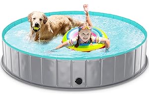 TENXSNUG Hundepool fur Große Hunde - Faltbare Hund Schwimmbecken Hundebadewanne, rutschfest Hunde Pool Planschbecken für Kinder und Hunde, 160x30 cm