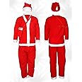 Zest 4 Toyz Santa Claus Dress for Kids Christmas Costume Dress with Jacket Pant Cap and Pouch Santa Dress for Boys and Girls