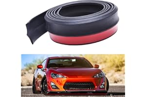 KEEPDSGN 2.5M/8.2FT Protector de Parachoques, Universal Coche Alerón Labio Delantero Caucho Protector Pegatina de Parachoques de Coche Delantera Lip Bumper Falda de Coches Fuerte Pegajoso.