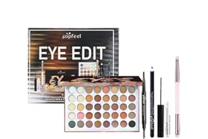 Flygragon Coffret Maquillage Femme ado Beauté 5 Pièces - Palette Maquillage yeuxs, mascara, crayon à sourcils, eye-liner, makeup pinceaux - Calendrier de l'avent Idée Cadeau Makeup Débutantes