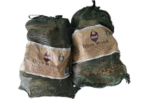 Log-Delivery Olive Wood Logs 1 x Nets Smoking Olive Wood Nugget Chunks in BBQS, Pizza Ovens, Stoves. For Smoking Meat, Pork, Chicken, Fish, Beef, Lamb, Vegetables, Excellent with Lumpwood Charcoal
