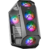 Mars Gaming MC51, PC Gaming ATX Tower, 5 Fans 120mm Chroma ARGB, Controller with Controller, Double Tempered Glass, Advanced