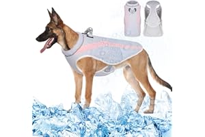 Vivi Bear Gilet Rinfrescante Per Cani Con Pettorina, Gilet Di Raffreddamento Per Cani, Traspirante, Riflettente, Regolabile, Cappotto Rinfrescante Cane Per Esercizio Fisico/Escursionismo, Rosa L