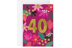 CENTRAL 23 Kartka urodzinowa cioci wiek czterdzieści - kartka na 40. urodziny dla kobiet - prezenty dla niej czterdziestej - teściowa kartki urodzinowe - kartka urodzinowa dla siostry - dostarczana z zabawnymi naklejkami - Wyprodukowano w Wielkiej Brytanii
