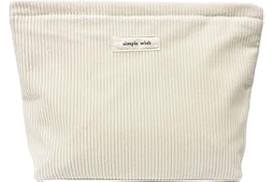 Torytoe Kosmetiktasche, Kulturtasche Cord Mäppchen Make Up Schminktasche Massivfarbe Waschtasche Travel Cosmetic Organizer Portable Kulturbeutel Multifunktionaler Reisen Kulturtasche für Damen, Weiß