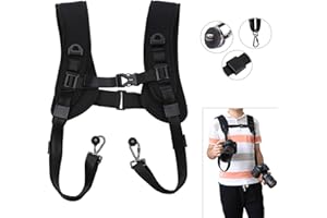 Hensych Tracolla per fotocamera a sgancio rapido a forma di K, con doppia spalla, morbida imbottitura in schiuma per fotocamere digitali DSLR
