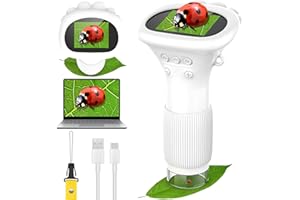 GlobalCrown Digital Microscope for Kids,Pocket Electron Microscopes with Adjustable LED Light, 2.0 Inch Screen Portable handheld Microscope Magnifier,Science Edu Gift for 3 4 5 6 7 8 age boys girls