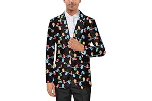 BesserBay Męska marynarka bożonarodzeniowa, z nadrukiem, długi rękaw, marynarka na czas wolny, rozm. S-XXL