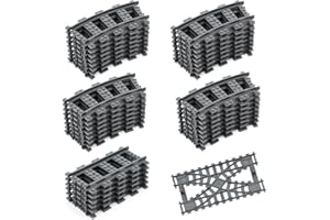 Etarnfly 40PCS City Train Tracks, Classic Train Tracks Accessories, Railroad Building Toy Compatible with All Major Brand- 32 Curved, 6 Straight, 2 Integral forks train tracks
