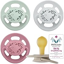 NIP Cherry & Cherry Night fopspeen Set van 6 stuks (2 x Day Bordeaux-Paars 4 x Night Girl mix) // Gr.1 // Natuurlijke latex, 6 kleuren