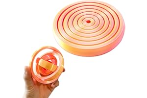 EMBHLITFE 3D Printed Fidget Toy for Adults & Kids - Steampunk Interstellar Sphere with 360° Rotation, Stress Relief Desk Toy, PLA Spiral Galaxy Spinner (9.5cm) for Office & Home Use (Orange)