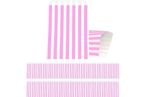 YAYAFUNFUN 100Pcs Pink Paper Sweet Bags Small, Pink and White Candy Stripe Paper Bag, Mini Party Sweetie Bags for Kids Girls Boys Halloween Christmas Wedding Birthday Party- 5x7''