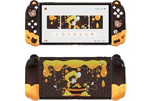 playvital Cover Dockable Rigida per Nintendo Switch 2 Console, Custodia Protettiva Silicone per Joycon 2&Supporto Regolabile Extra&Copri Analogici, Accessori Carini, Buonanotte Orso-Marrone