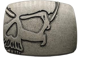 Xwest Hebilla de cinturón Vintage Skull Belt Buckle Cowboy Buckles