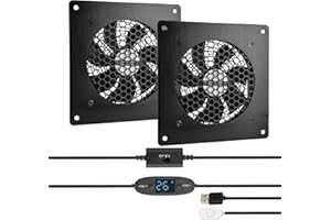 euroharry Système de ventilateur silencieux à affichage numérique contrôlé par la température, ventilateur USB, ventilateur 5 V (2)