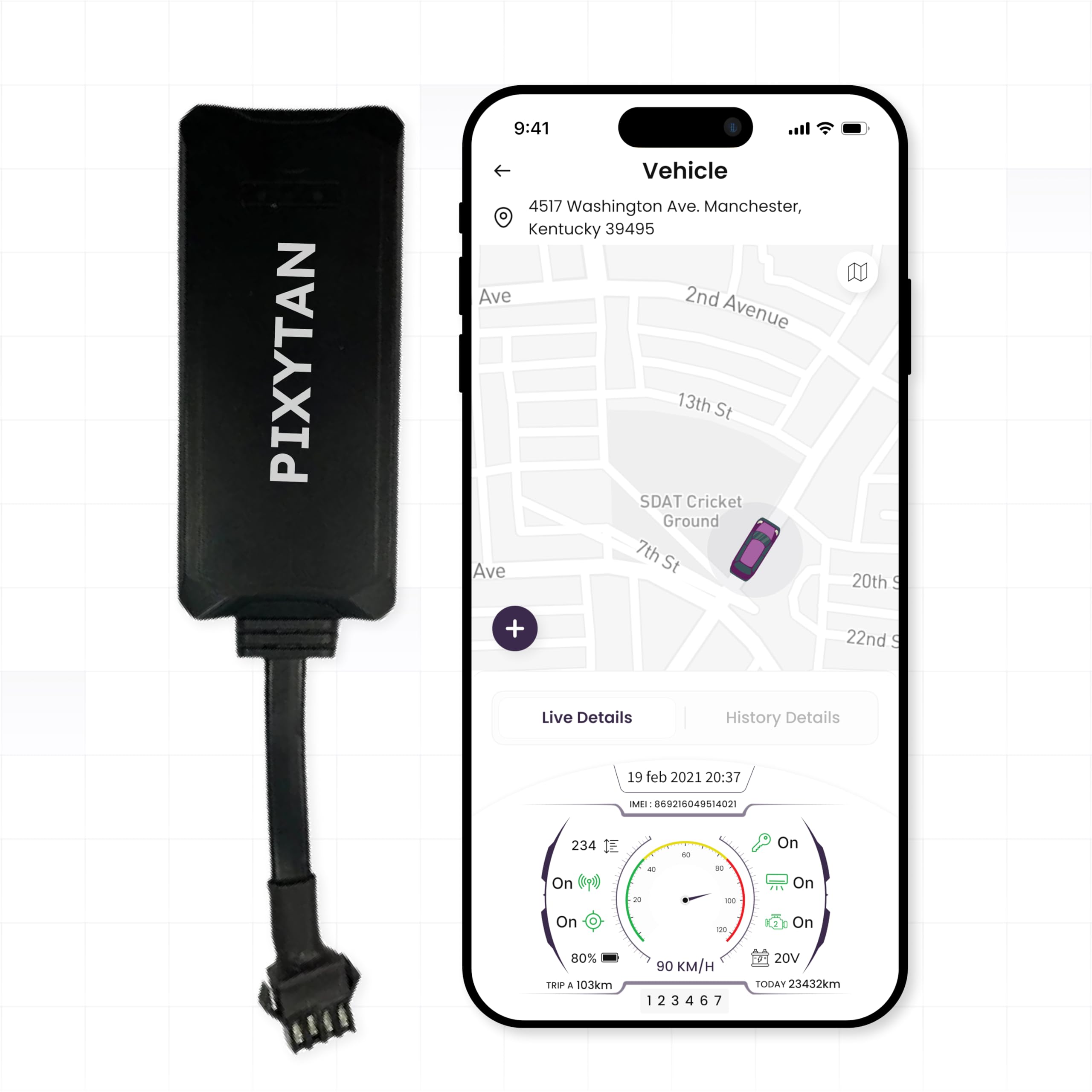 Pixytan Wired GPS Tracker for Bike, EV, Truck, Bus | GPS Tracker Car| Fleet Track GPS | Car GPS Tracking Device | Live Location| Ignition Alerts - (6 Months SIM Data) 1 Year App Subscription Included