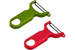 KUHN RIKON Original Swiss Peeler, Set of 2, Red and Green, Plastic, Red & Green