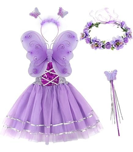 Lito Angels Tinkerbell Kostüm - Grünes Fee Kleid Mit Flügeln Für Mädchen