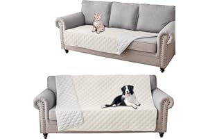 GEBIN Waterproof Sofa Cover, Dog Blanket for Sofa Bed Protection, Waterproof Furniture Protector Couch Cover Anti Scratch Dirty, Non Slip Sofa Covers (Ivory,132x208cm)