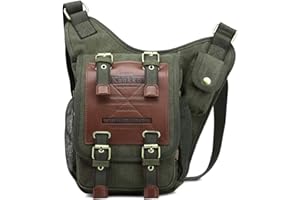 FANDARE Vintage Sling Bag Monospalla Zaino Spalla Borsa a Tracolla Crossbody Borsello Marsupio Piccolo Zainetto Scuola Universitari Uomo Donne Tela