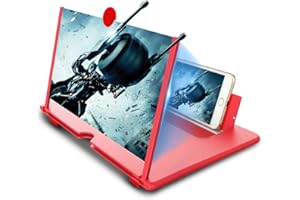 Newseego Lupe mit Bildschirm, 30,5 cm (12 Zoll), Lupe für Handy, 3D-HD-Film-Expander, mit Halterung, faltbar, Lupe, Vergrößerung, Telefon, Projektor für alle Smartphones – Rot