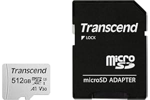 Transcend USD300S | 512GB MicroSD card with adapter | UHS-I U3/ A1, 100/85 MB/s (TS512GUSD300S-AE)