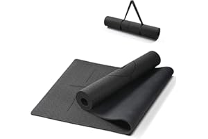 Ellylife Tappetino Yoga,Extra Spesso Yoga Mat, Antiscivolo in Gomma Naturale e Eco TPE con Cinghia,Resistente agli Strappi, per Yoga, Pilates e Fitness a Casa