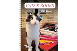 RIZZOLI Cats & Books 12-Month 2025 Planner Calendar