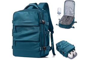 suradar Zaino Ryanair 40x30x20 Sottovuoto Wizzair da Viaggio con Pompa Zaino da Viaggio Aereo Sottovuoto Incorporato Bagaglio a Mano 40x30x20 Vacuum Backpack Blu pavone