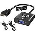 PiBOX India, HDMI to VGA with Audio and power, Gold-Plated Male to Female VGA for Computer, Desktop, Laptop, PC, Monitor, Projector, HDTV, Raspberry Pi, Media Players, Xbox Black [NOT for VGA to HDMI]